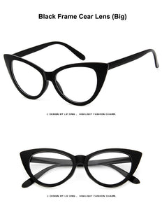 New Cat Eye Glasses Frame Women Brand Designer Cateye Optical Eyeglasses Ladies Fashion Retro Clear Glasses