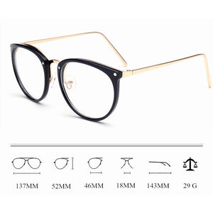 Transparent Glasses Frame Women Cat Eye Glasses Frames for Women Fake Eyeglasses Frames Metal Optical Frame for Womens