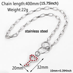 100% Stainless Steel Female Symbol Internet Girl She Devil Igirl Choker Necklace for Women Heavy Gothic Streetwear Chain Jewelry