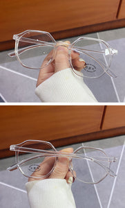 1PC Blue Light Blocking Frame Glasses Computer Mobile Phone Goggles Retro Polygon Ultralight Student Flat Glasses Wholesale