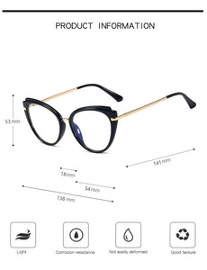 48270 Retro Cat Eye Anti Blue Glasses Frames TR90 Men Women Optical Computer Glasses
