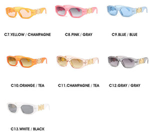 New Irregular Frame For Women Mem Fashion Sunglasses Luxury Black Pink Retro Glasses