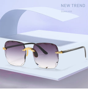 Square Sunglasses Women Frameless Gradient Sun Glasses Women/Men Brand Designer Retro Pink Outdoor Lentes De Sol Mujer