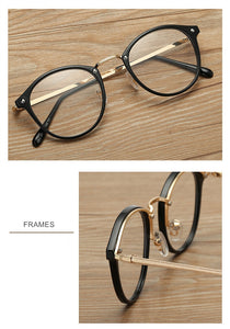 Round Glasses Frames Men Women Vintage Transparent Optical Eyeglasses Frames Black Pink Clear Lens Spectacles Eyewear