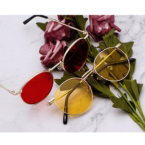 Fashion Clear Lens Metal Frame Sunglasses Retro Woman Glasses  Male Sun Glasses Round Gold UV400 Birthday Gift Items