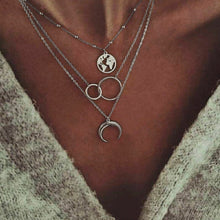 Carica l&#39;immagine nel visualizzatore di Gallery, Collana con ciondolo in oro con croce multistrato bohémien per donna, collane girocollo con lettera punk 2020, regalo per gioielli con parole di moda