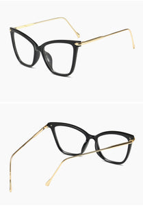 Sexy Red Eyeglasses Frame Women Cat Eye Glasses Clear Lens Sunglasses Frame Fashion Spectacles Oversized Eyewear Metal Legs