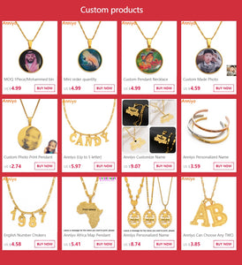 A-Z Beads Initial Necklaces Gold Color & Stainless Steel Ball Pendant Micronesia Alphabet English Letter Jewelry Gifts #102022