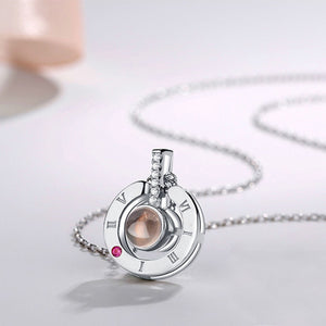 100 Languages Love Necklace Heart Pendant Wedding Romantic I Love You Projection Necklace for Women Girl Friend Ladies Gifts