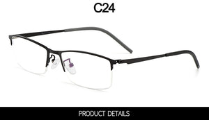 Business Men Titanium Alloy Semi Frameless Glasses Frame S6607 Classic Women Spectacles Prescription Frames With Spring Hinges