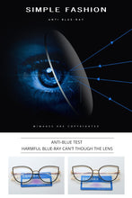 Load image into Gallery viewer, Ralferty Retro Metallic Eyeglass Frame Women Computer Anti Blue Light Glasses Leopard Myopia Optic Prescription Glasses Frame