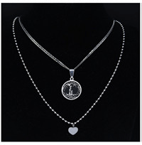 Mom Son Daughter Stainless Steel Zircon Copper Chain Necklace for Women Golod Color Statement Necklaces Jewelry bijoux N96S01