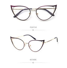 Load image into Gallery viewer, Optical Fashionable Women&#39;s Prescription Glasses Luxury Brand Fake Glasses Cat Eye Female Round Eyeglasses With Frame YINSQER