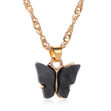 Load image into Gallery viewer, Sweet Acrylic Color Butterfly Necklace For Women Long Wild Clavicle Chain Pendant Refined Stylish Mujer Gift 2020 Trendy Gold