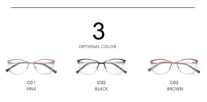 Metal Women Glasses Frames Optical Prescription Glasses Frame Clear lens Eyewear Pink Eyeglasses Frame