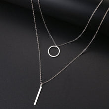Load image into Gallery viewer, Women Double Round Geometric Pendant Necklace Stainless Steel Gold and Silver Color Jewelry Gift