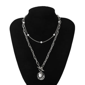 Baroque Pearl Coin Pendant Choker Necklace for Women Wedding Punk Bead Lariat Gold Color Long Chain Necklace Jewelry Gift