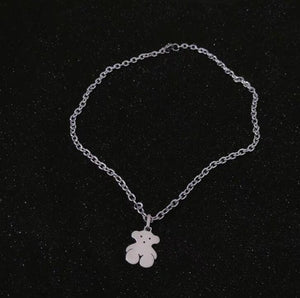Gioielli estetici della collana della ragazza dell'acciaio inossidabile del pendente dell'orso di strada del pendente dell'acciaio di titanio della discoteca della terra fredda hip-hop coreana 