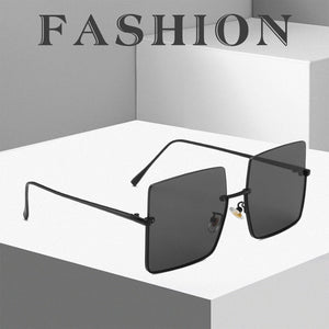 New Fashion Lady Oversize Half Frame Occhiali da sole quadrati in metallo Occhiali da donna di lusso oculos de sol feminino Occhiali da sole 