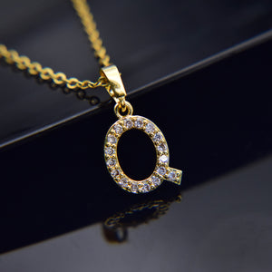 Cubic Zircon Alphabet Pendants Gold Silver Color Copper Mini A-Z Letter Pendant Necklace Shinning 26 Initial Collares Jewelry