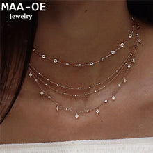 Carica l'immagine nel visualizzatore di Gallery, Collane con ciondolo con stelle di cristallo in oro di nuova moda per collana da donna 2020 regalo di nozze gioielli vintage Boho multilivello femminile