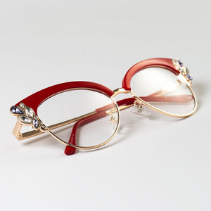 GORGEOUS Ladies Cat Eye Shiny Rhinestones Glasses Frames For Women Eyewear Optical EyeGlasses