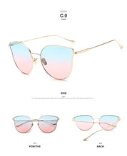 Load image into Gallery viewer, Vintage Cat Eye Sunglasses Shades For Women Trendy Retro Sun Glasses Women Mirror Eyewear Metal Frame UV400 Oculos