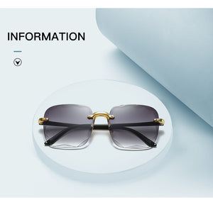 Square Sunglasses Women Frameless Gradient Sun Glasses Women/Men Brand Designer Retro Pink Outdoor Lentes De Sol Mujer