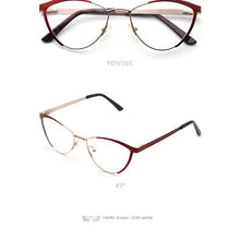 Load image into Gallery viewer, Decorative Eyeglasses Frame For Women Fake Glasses Women Retro Fashion Cat Eye Optical Prescription Glasses For Myopia
