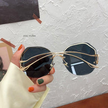 Load image into Gallery viewer, Oulylan Rimless Sunglasses Women Fashion Metal Bent leg Gradient Sun Glasses Ladies Sexy Blue Pink Eyewear Vintage Shades UV400