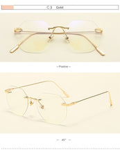 Load image into Gallery viewer, Women Rimless Alloy Glasses Frame, Women Ultralight Cat Eye Eyeglasses Frames, Prescription Presbyopia Myopia Optical Glass