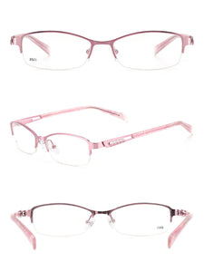 Women Fashion Glasses Metal Half Rim Oval Eyeglass Frame For Prescription Lenses Myopia Reading Multifocal