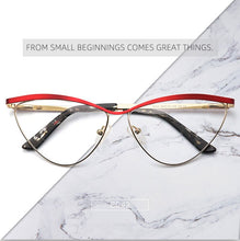 Load image into Gallery viewer, Cat Eye Metal Optical Prescription Glasses Frames For Women Fashion Ladies Fake Glasses Without Diopter Myopia Female Eyeglasses