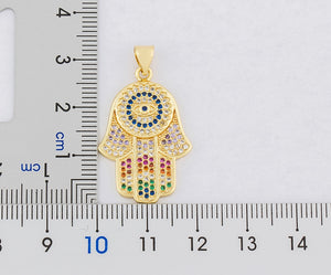 2020 Dropshipping Hamsa Evil Eye Necklace For Women Collares  Colorful Palm Fatima Necklace Best Party Birthday Jewelry Gift