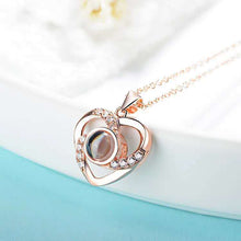 Load image into Gallery viewer, 100 Languages Love Necklace Heart Pendant Wedding Romantic I Love You Projection Necklace for Women Girl Friend Ladies Gifts