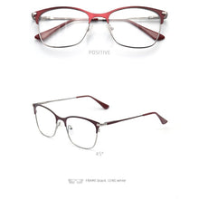 Load image into Gallery viewer, Vintage rectangle cat eye optical prescription metal eyeglasses frames diopters clear fake glasses women vintage