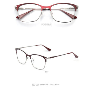 Vintage rectangle cat eye optical prescription metal eyeglasses frames diopters clear fake glasses women vintage
