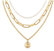 Carica l&#39;immagine nel visualizzatore di Gallery, 17KM Fashion Multi Layer Lock Portrait Pendants Necklaces For Women Gold Metal Key Heart Necklace New Design Jewelry Gift