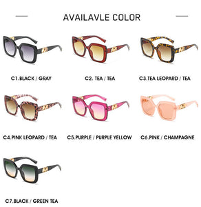 2022 New Fashion Oversized  Sunglasses Women Luxury Brand Designer Big Frame Gradient Square Sun Glasses For Female UV400