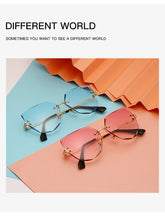 Load image into Gallery viewer, Rimless Cat Eye Sunglasses Luxury Brand Design Women Metal Sun glasses Fashion Lady Shades UV400 Eyewear oculos gafas de sol