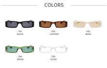 Carica l'immagine nel visualizzatore di Gallery, Occhiali da sole rettangolari piccoli alla moda da donna 2022 Steampunk anni '90 Occhiali da sole UV400 Occhiali da sole gotici da spiaggia Cat Eye Hip Hop Eyewear 
