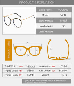 Cat Eye Glasses Frames Anti Blue Light Eyeglasses for Women Retro Optical Spectacles Ladies Fake Eyewear Myopia Frame