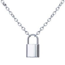 Carica l&#39;immagine nel visualizzatore di Gallery, Punk Chain with Lock Necklace for Women Men Padlock Pendant Necklace 2020 Statement Gothic Cool Collier Femme Fashion Jewelry
