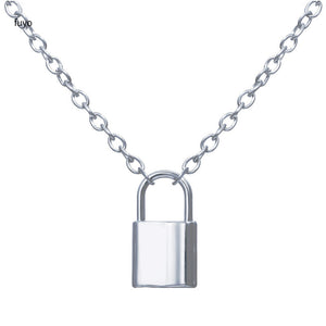 Punk Chain with Lock Necklace for Women Men Padlock Pendant Necklace 2020 Statement Gothic Cool Collier Femme Fashion Jewelry