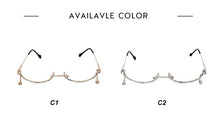 Load image into Gallery viewer, eyeglasses Alloy Frame for Women Star Drop Lensless Chain Pendant Decoration Half Frame Luxury Diamond Glasses