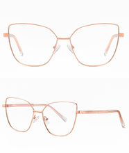 Load image into Gallery viewer, Peekaboo anti blue light cat eye glasses frame women vintage metal gold pink female prescription glasses for computer clear lens