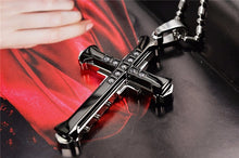 Load image into Gallery viewer, New Fashion Arrow Necklace for Men Black Metal Punk POP Cross Pendant Necklace Trendy Simple Chain Jewelry Gift collar hombre