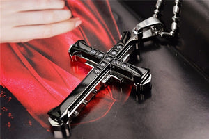 New Fashion Arrow Necklace for Men Black Metal Punk POP Cross Pendant Necklace Trendy Simple Chain Jewelry Gift collar hombre