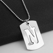 Carica l&#39;immagine nel visualizzatore di Gallery, 1pcs Stainless steel alloy USA alphabet Initial Letter N America 26 English word Letter Family friend name sign Necklace jewelry