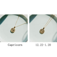 Load image into Gallery viewer, Gold Color 12 Constellation Coins Necklaces &amp; Pendants Women Virgo Taurus Leo Short Chain Necklace Girls Gemini Celestial